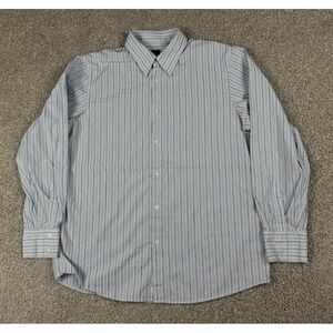 Hugo Boss Shirt Mens XL Blue Striped Button Up‎ Long Sleeve Cotton Casual